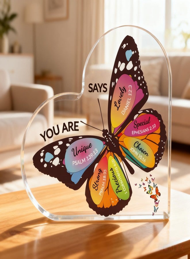 Chambom Christian Gifts for Women - Butterfly Inspirational Gifts Religious Gifts Acrylic Spiritual Gifts for Women Men Friends Mom Sister Christmas Gifts Faith Gifts Birthday Gifts Christian Home Decoration - Image 5